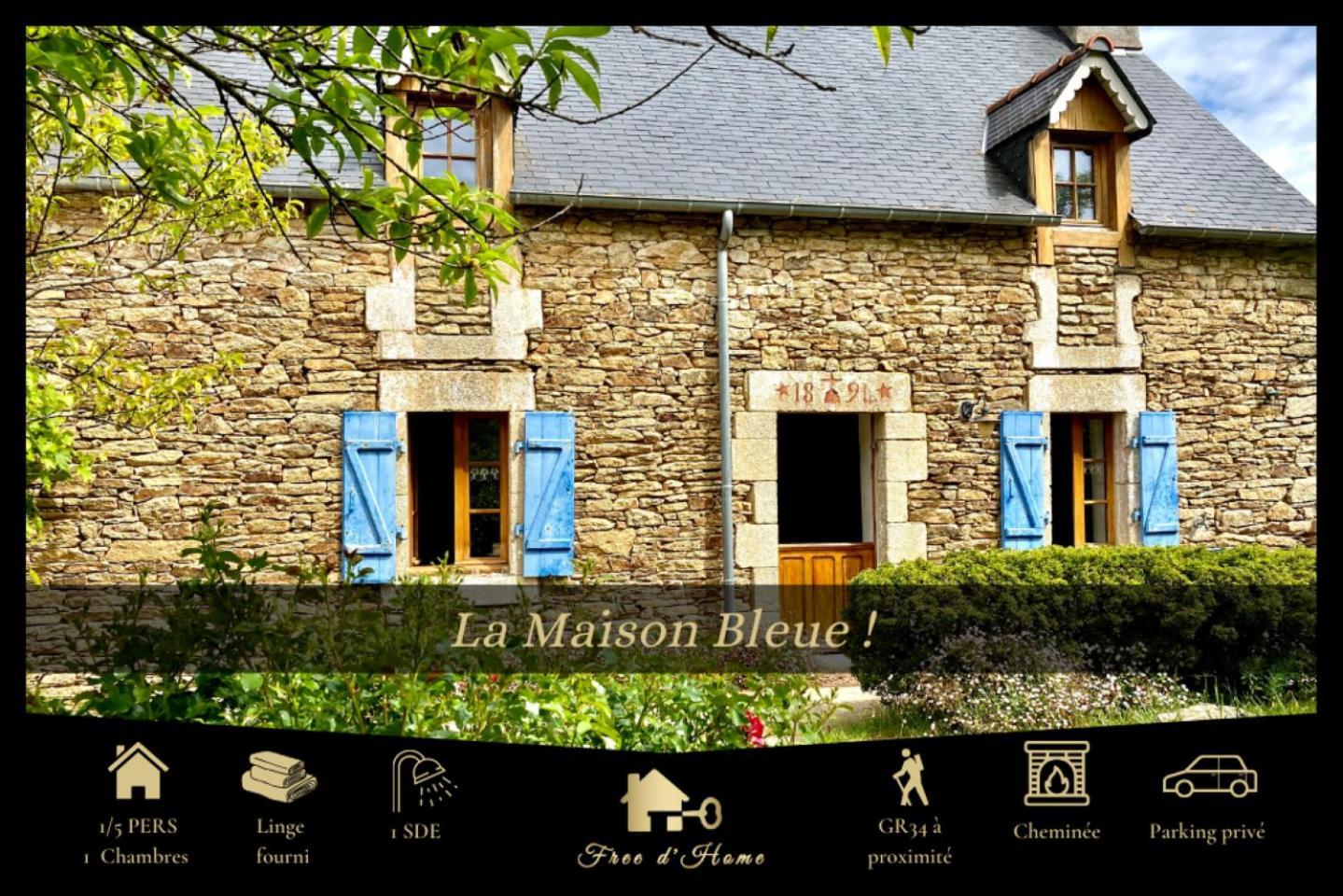 La Maison Bleue,Authenticite, Nature, Simplicite, 2-5 Personnes, Moelan Sur Mer Экстерьер фото